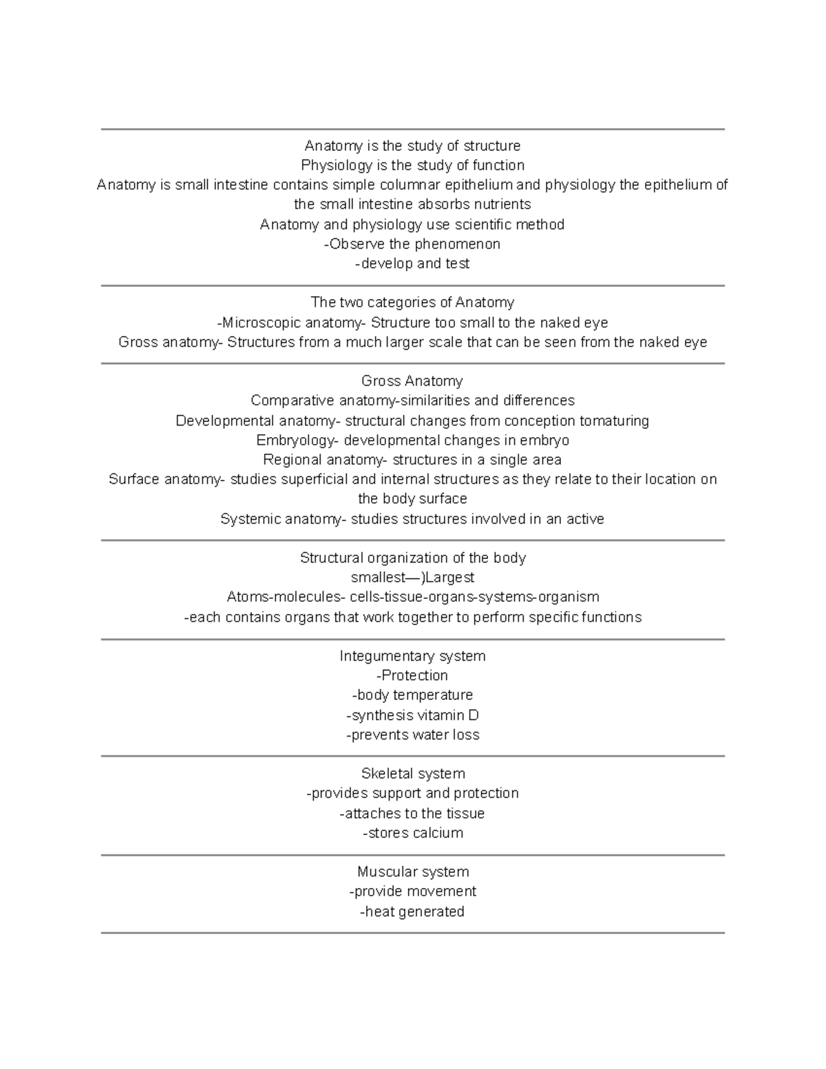 Chapter 1 Anatomy Notes Anatomy Is The Study Of Structure Physiology Chapter 1 Anatomy Notes Anatomy Is The Study Of Structure Physiology