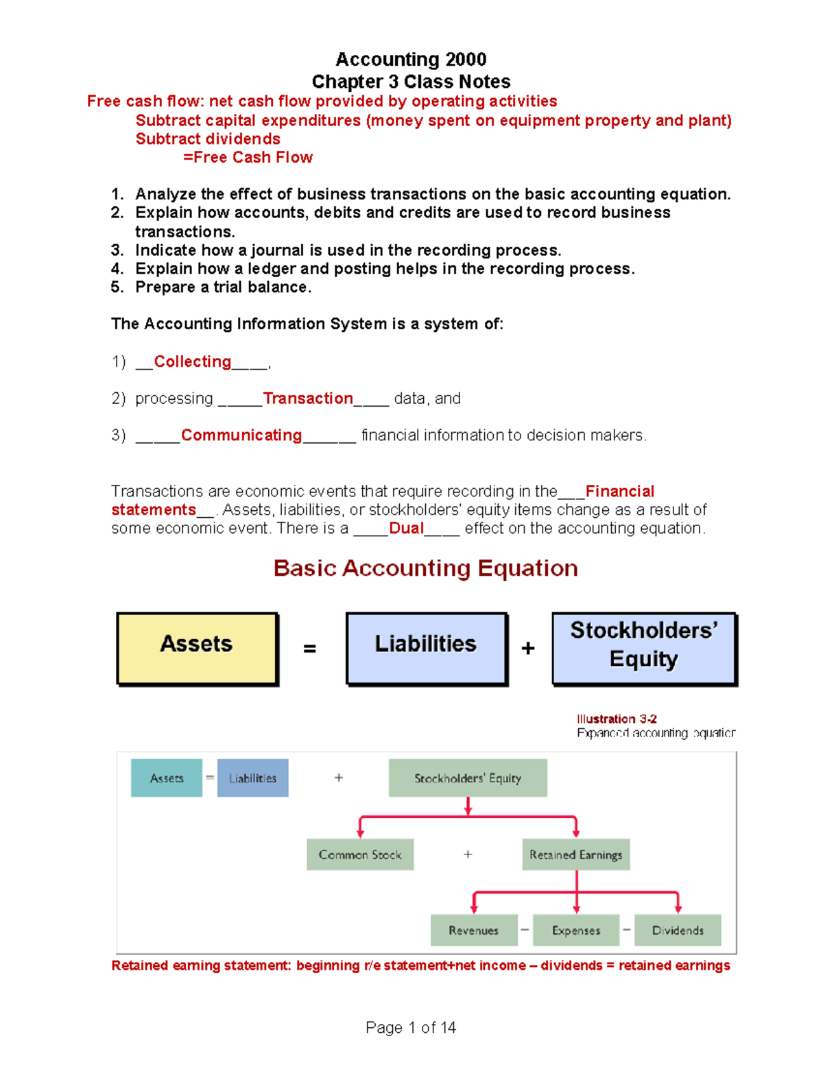 ACCT 2000 –Chapter 3 - In class lecture notes for Chapter 3. - Chapter ...