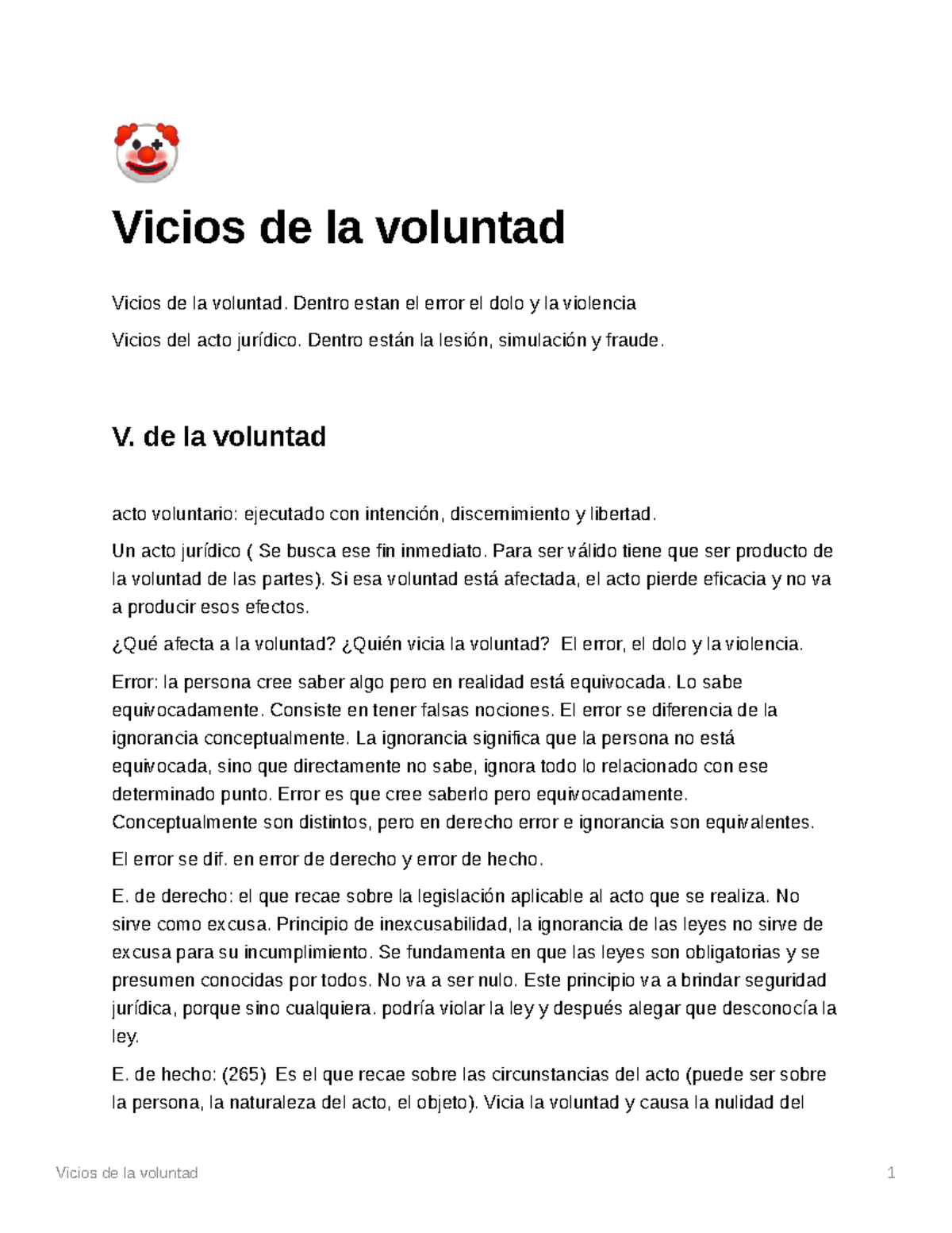 Vicios de la voluntad CCYCN - 🤡 Vicios de la voluntad Vicios de la ...