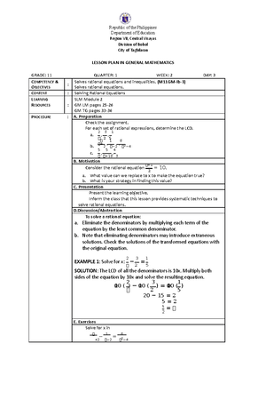 Math 8 Q2 SLM WK2 - Notes - 8 Mathematics Quarter 2 – Module 2 Problems ...