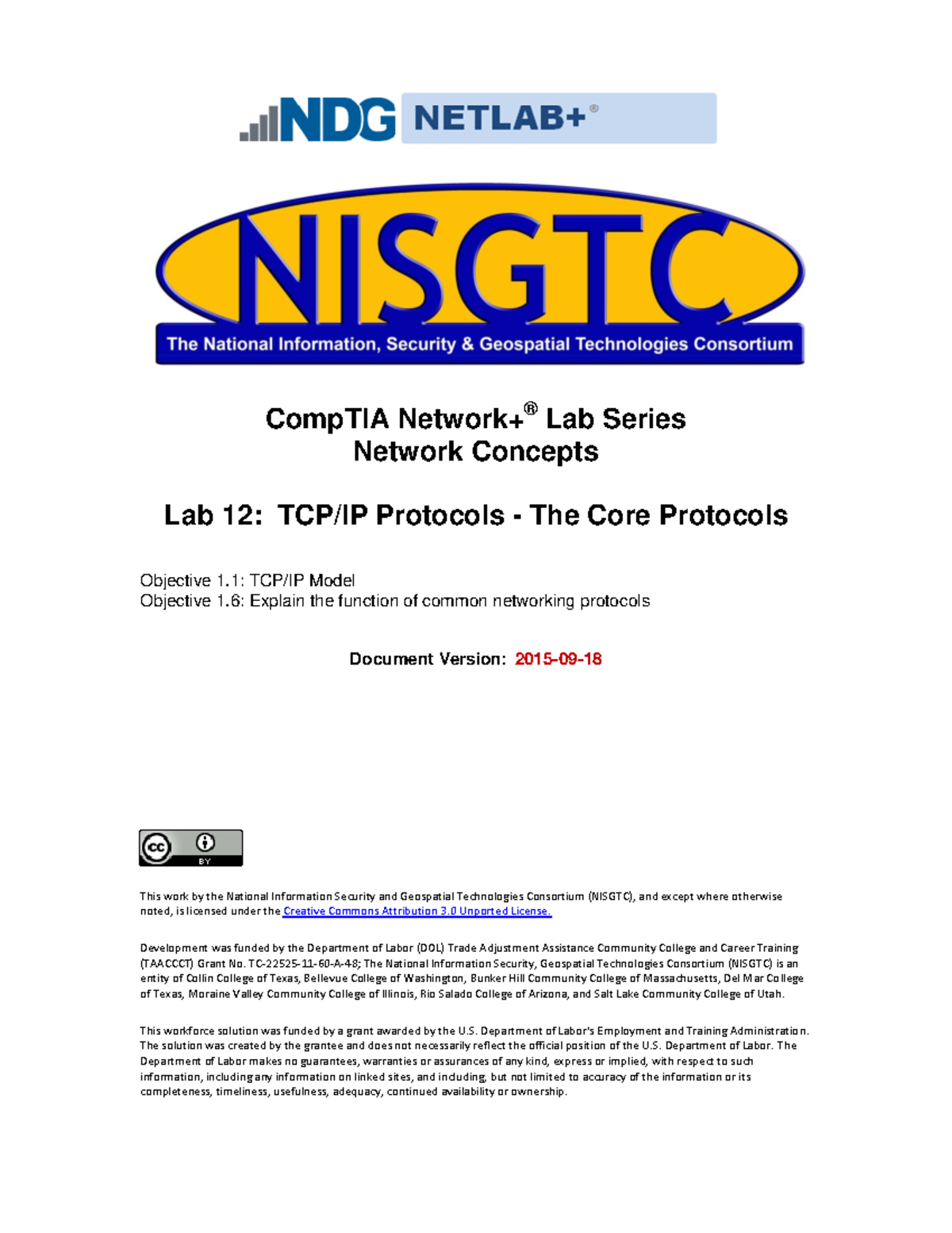 Network Plus Lab 12 core protocols CompTIA Network+ ® Lab Series