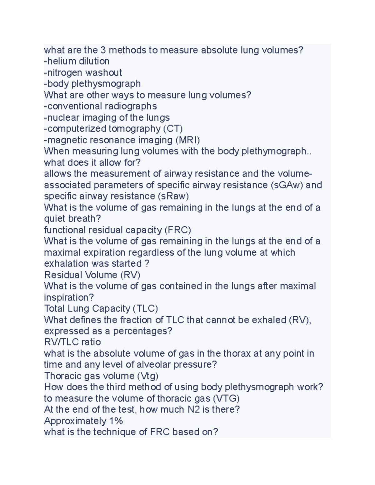PFT test 2 part 2 - These are my notes from the chapters that are ...