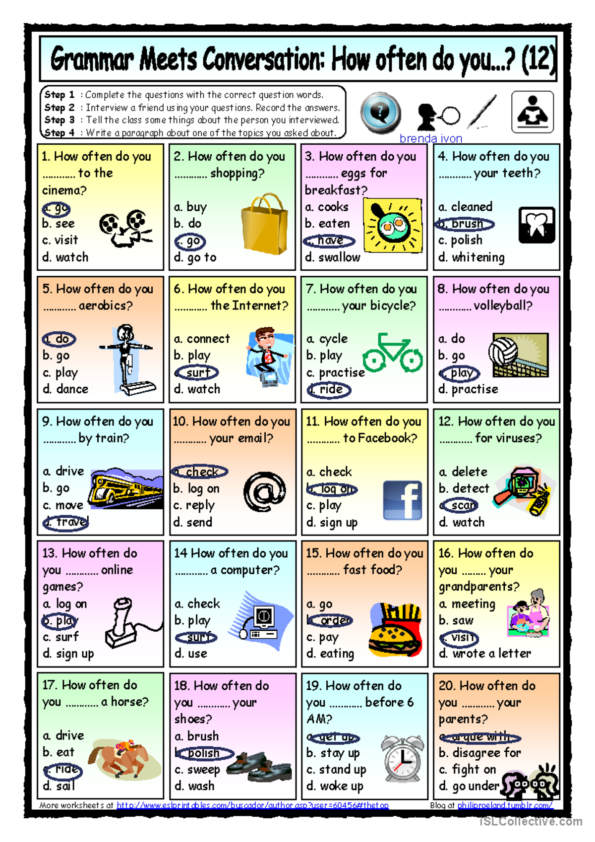 Grammar Meets Conversation 12 - How often do you (12) - Asking about ...