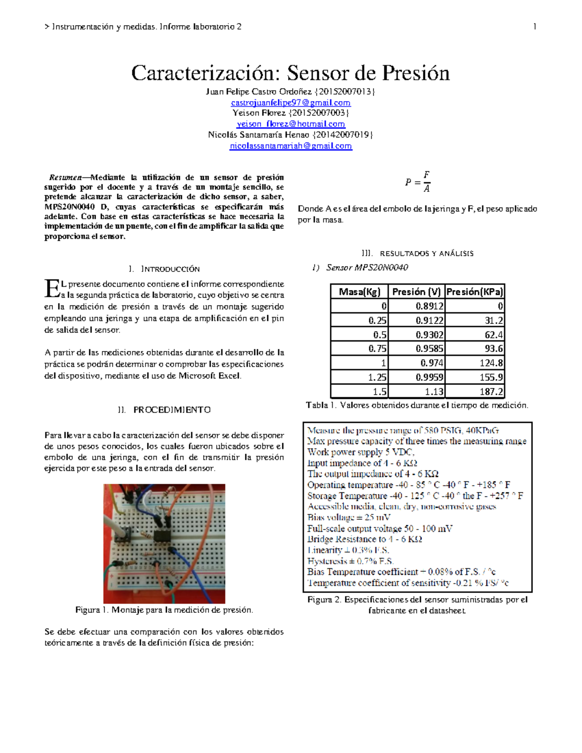 E2 - Informe - Instrumentación Y Medidas. Informe Laboratorio 2 1 ...