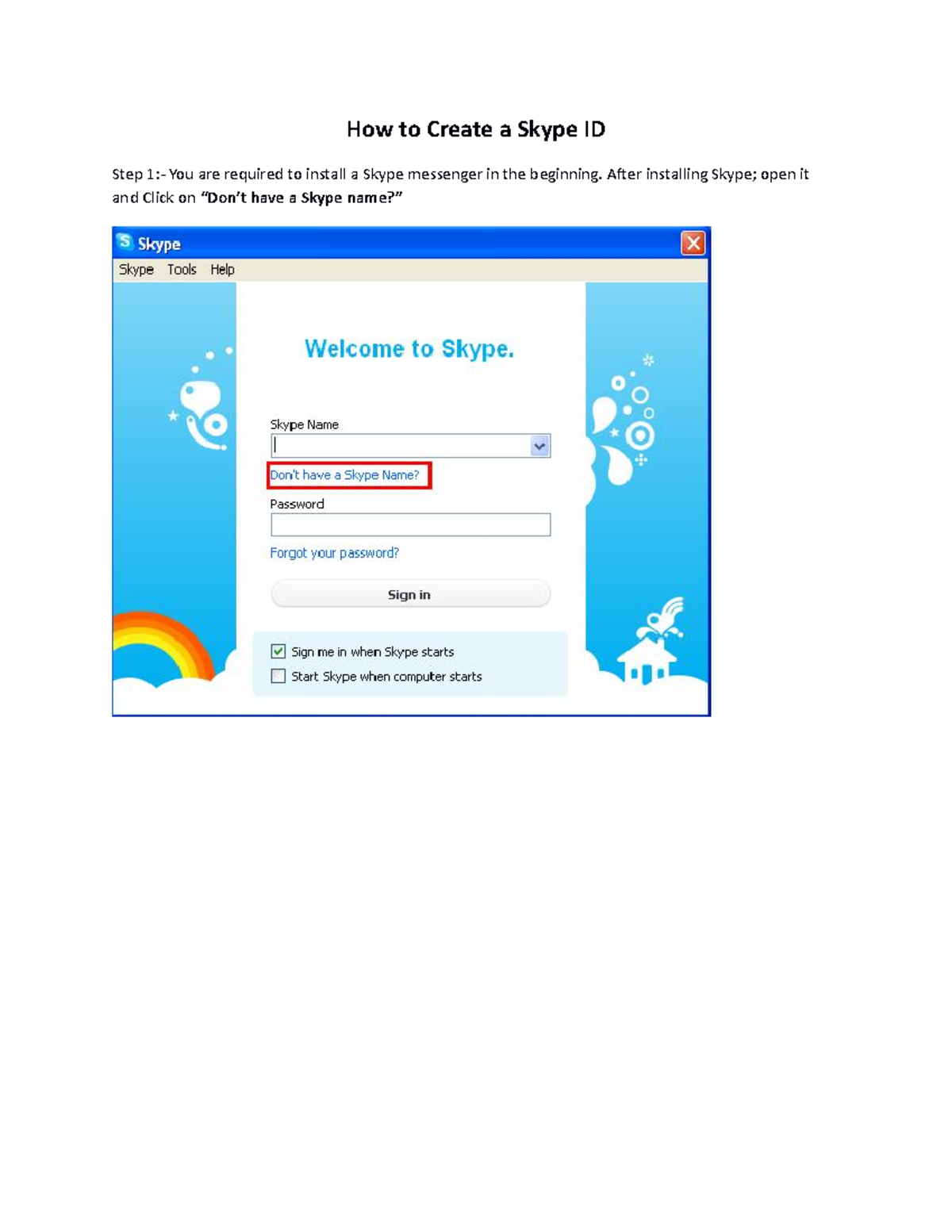 How to create a Skype ID for Skype sessions - How to Create a Skype ID ...
