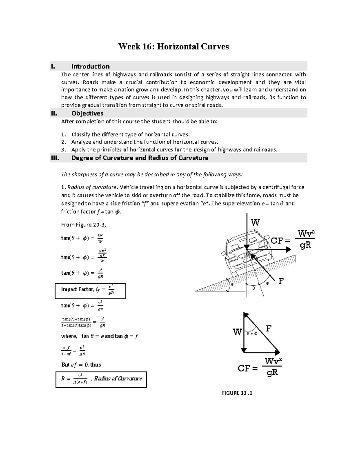 Week 16 (Simple and Compound Curve) - Week 16: Horizontal Curves I ...