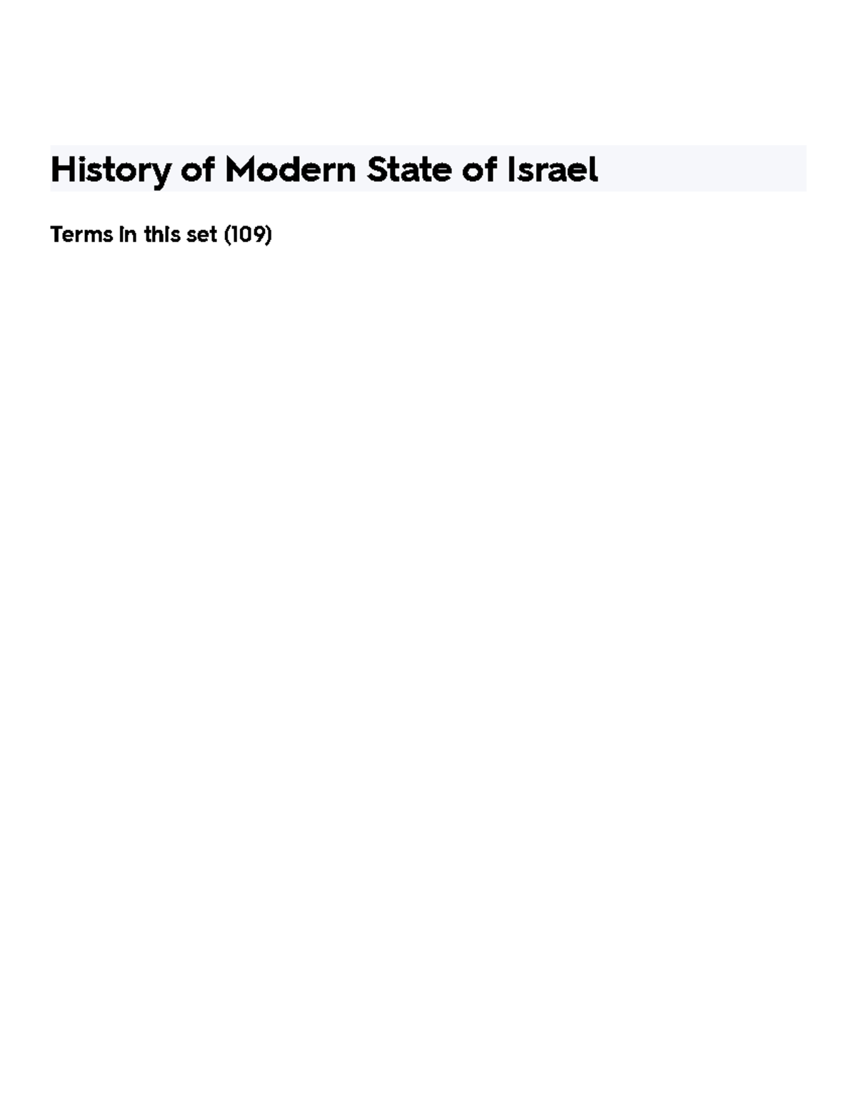 History Of Modern State Of Israel Flashcards Quizlet - History Of ...