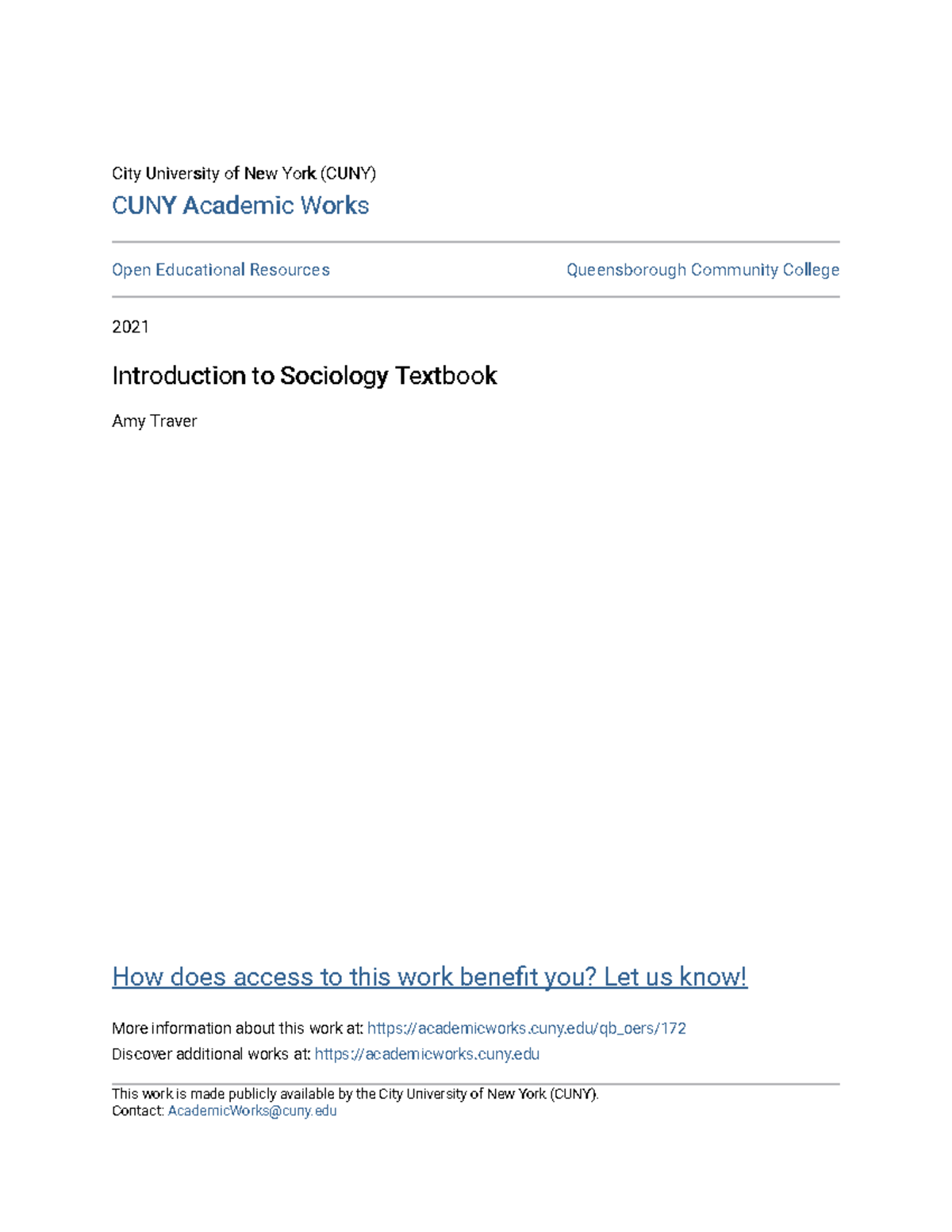 Introduction To Sociology Textbook