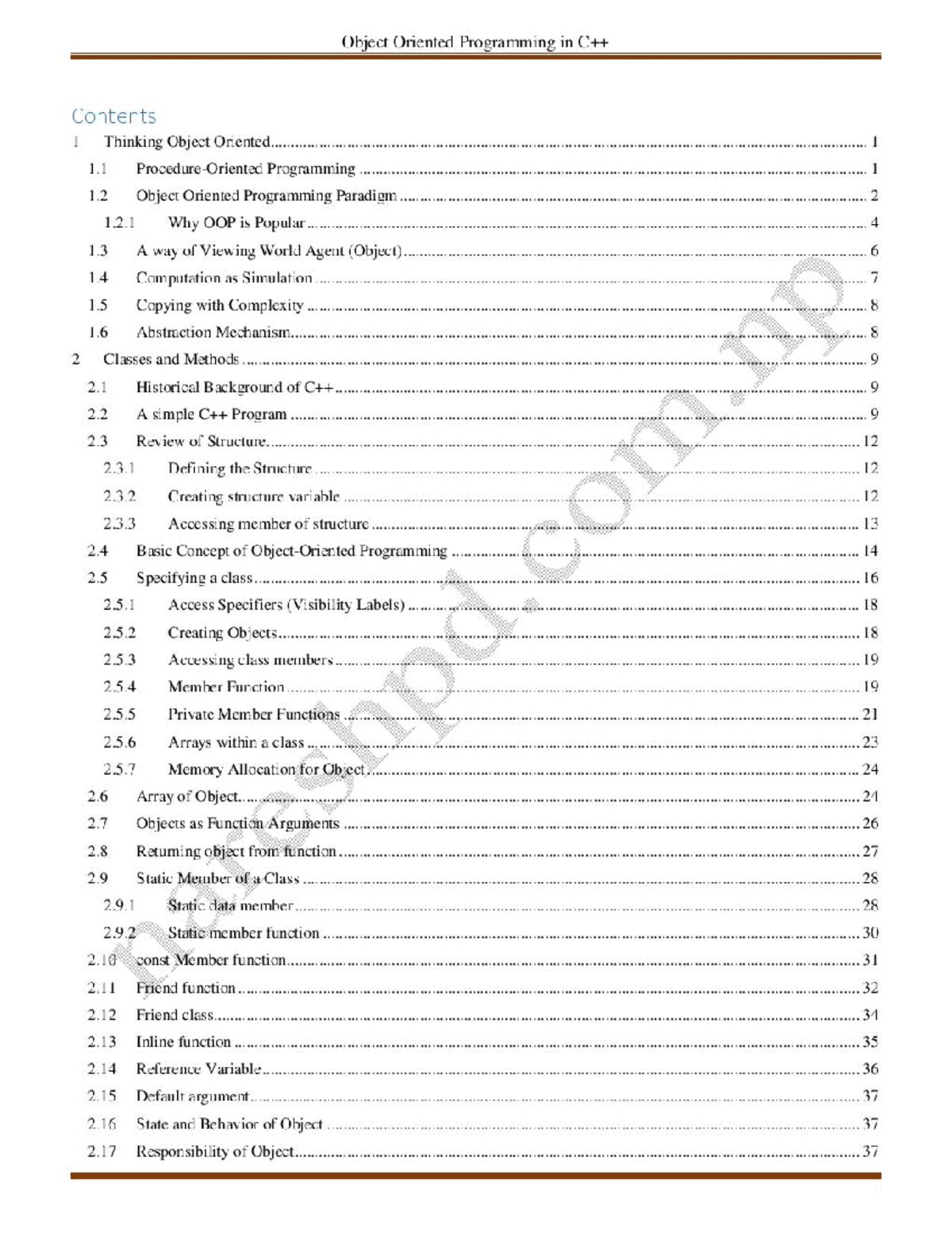 Complete Object Oriented Programming in C++ - Bachelors in Science ...