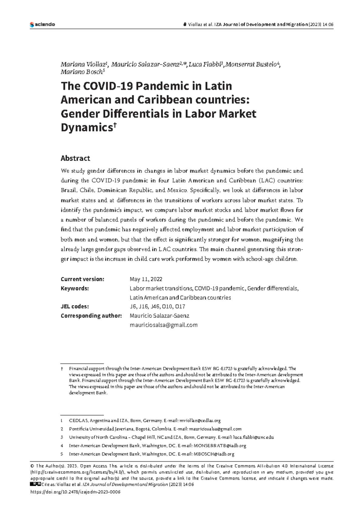 The Covid 19 Pandemic in Latin American and Caribbean countries Gender ...