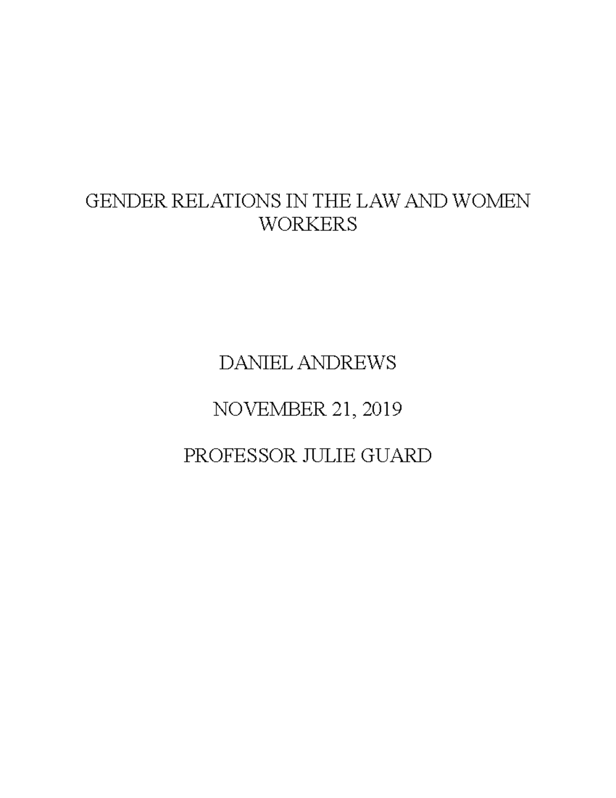 gender and the law dissertation topics