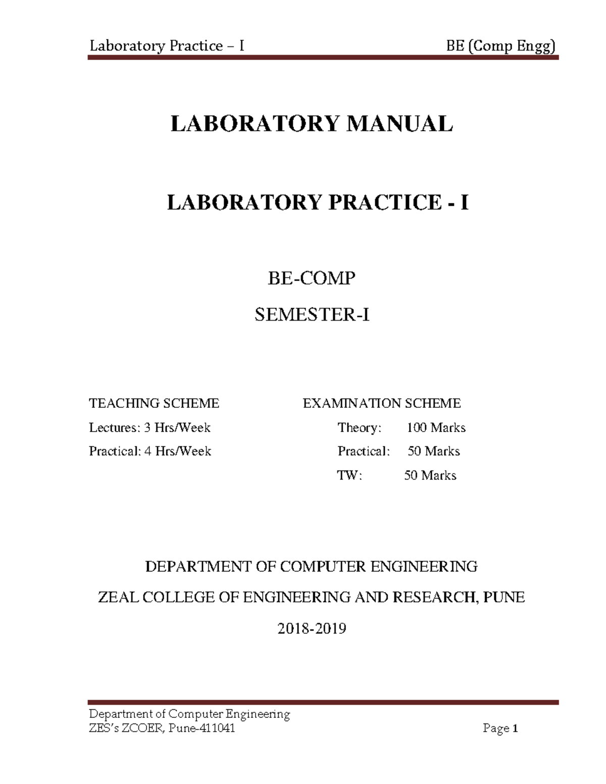 Lab Pratice first Lab Manual for computer programming savitribai phule ...