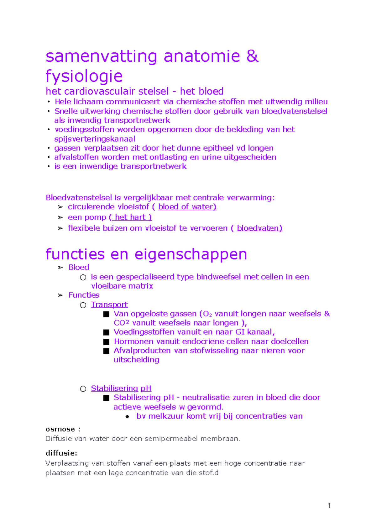 Samenvattinganatomiefysiologie Bloed-2 - Samenvatting Anatomie ...