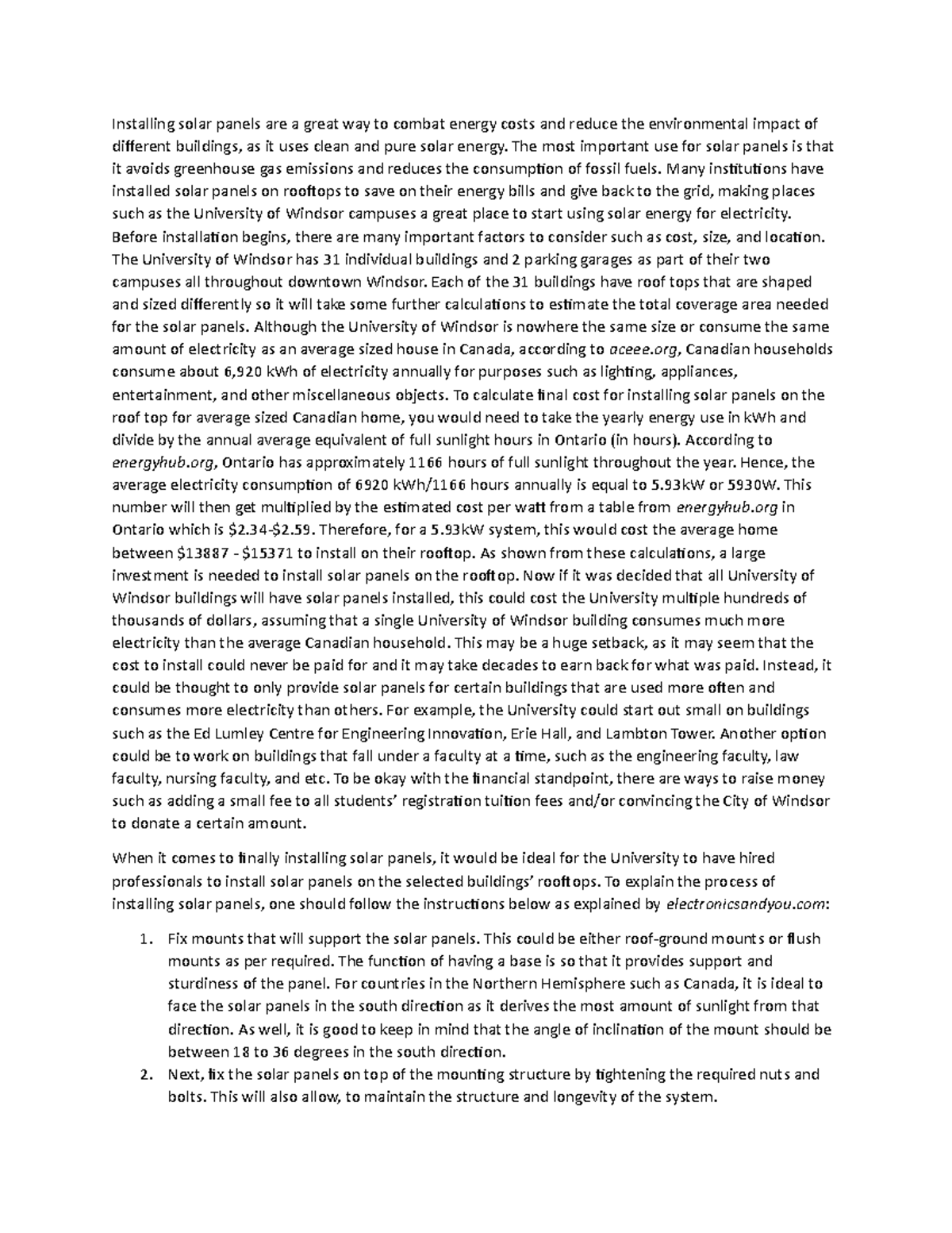 Solar Panels Proposal - Study Guide - Installing solar panels are a ...