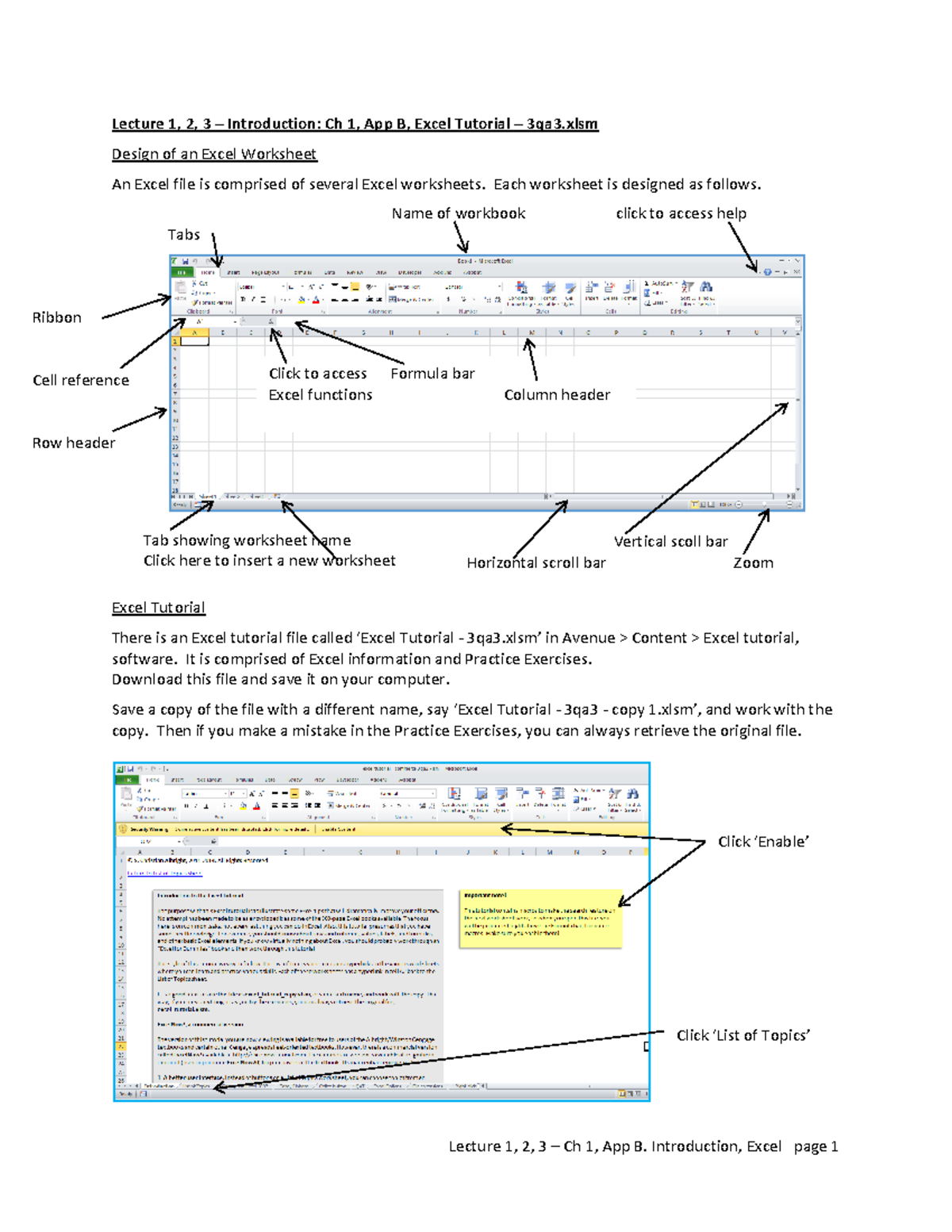 Management Science for Business: Excel Tutorial & Lecture Notes 1-16 ...