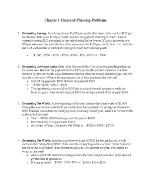 Benchmark FIN-210-0500 - Benchmark - Personal Finance Plan Da’Neitra L. Morris College Of ...