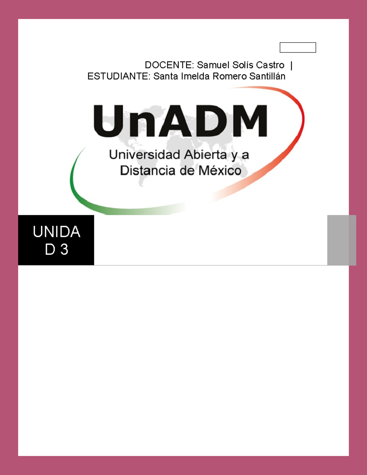 ICO U3 A2 SARS - Iinformación general de actividades - DOCENTE: Samuel ...