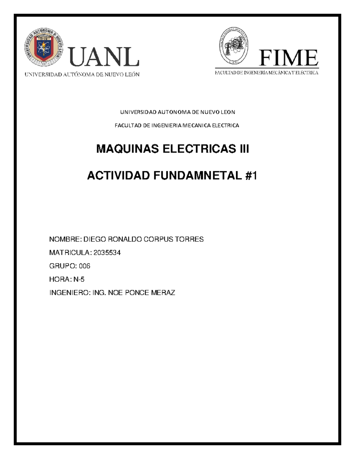 Actividad Fundamenta 1 - UNIVERSIDAD AUTONOMA DE NUEVO LEON FACULTAD DE ...