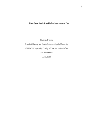 NHS-FPX4010 Bynum Makeiah Assessment 2-1 - Interview and ...
