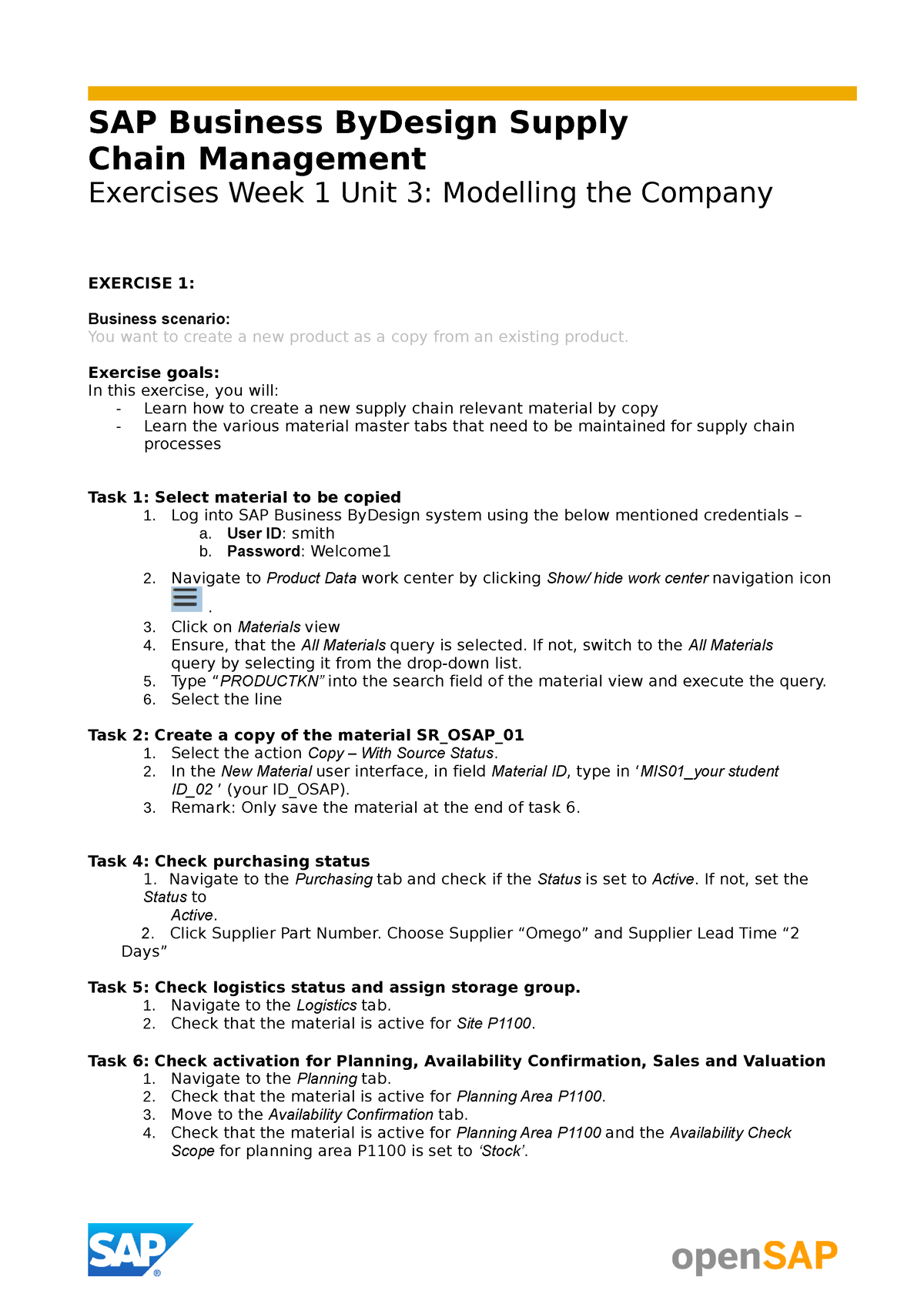 Activity 2 - Demand Planning - Open SAP Byd4 Week 02 Unit 01 - V1 ...