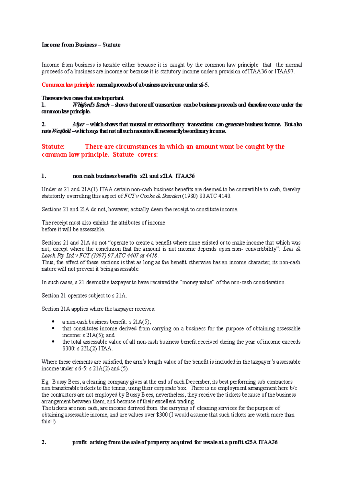 from Business statute s 21 and s21A and s1515 and s25A