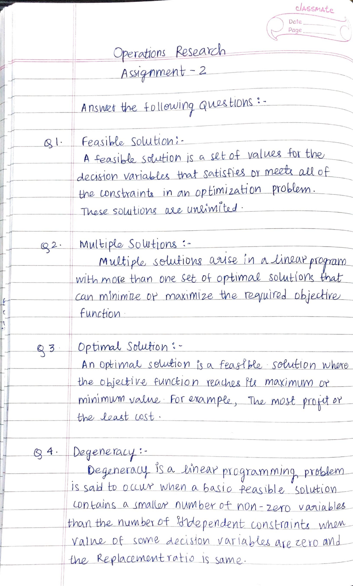 assignment problems in operations research