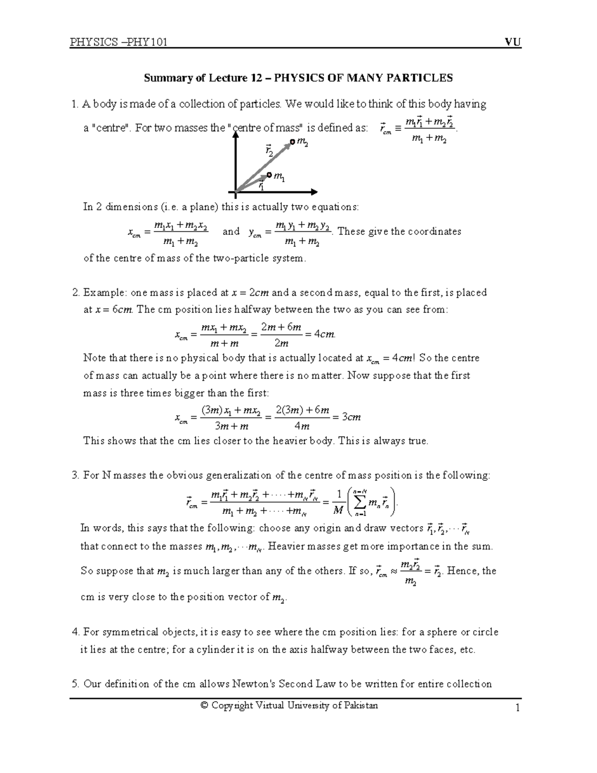 Lecture 12 Handouts DEC 2023 M 1 M 2 R 1 G R 2 G