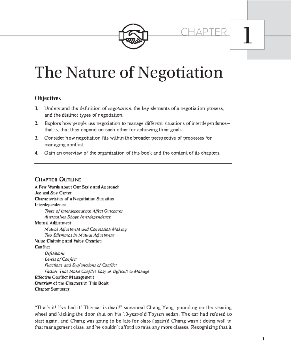 TL1.1 Chapter 1. Negotiation 2020 - CHAPTER The Nature Of Negotiation 1 ...