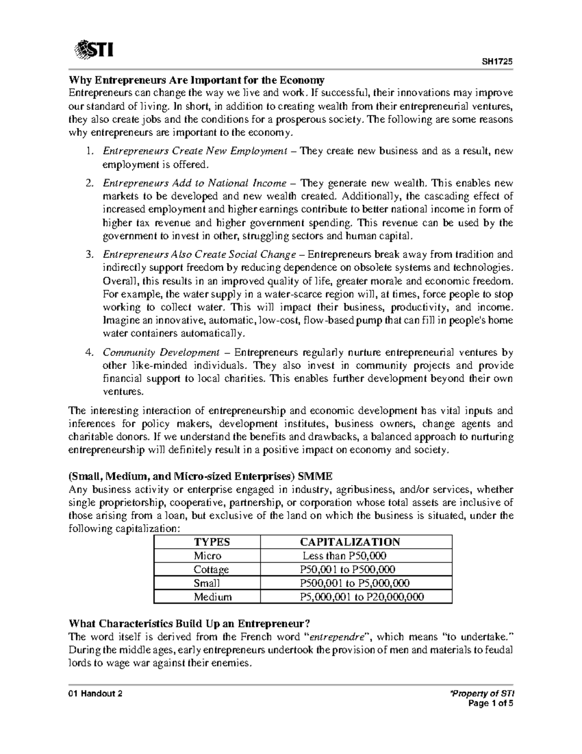 01 Handout 2 - asldk jfal;kd fj - 01 Handout 2 *Property of STI Why ...