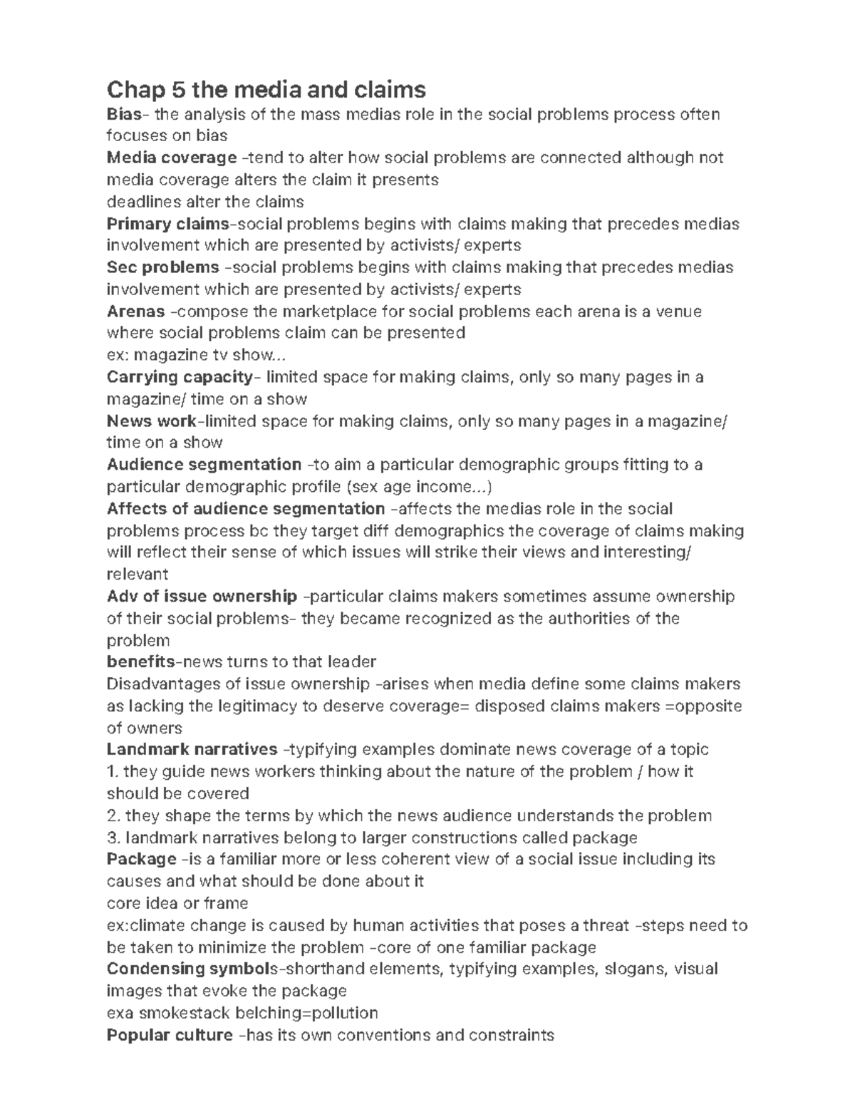 Chap 5 the Media and Claims - Chap 5 the media and claims Bias- the ...