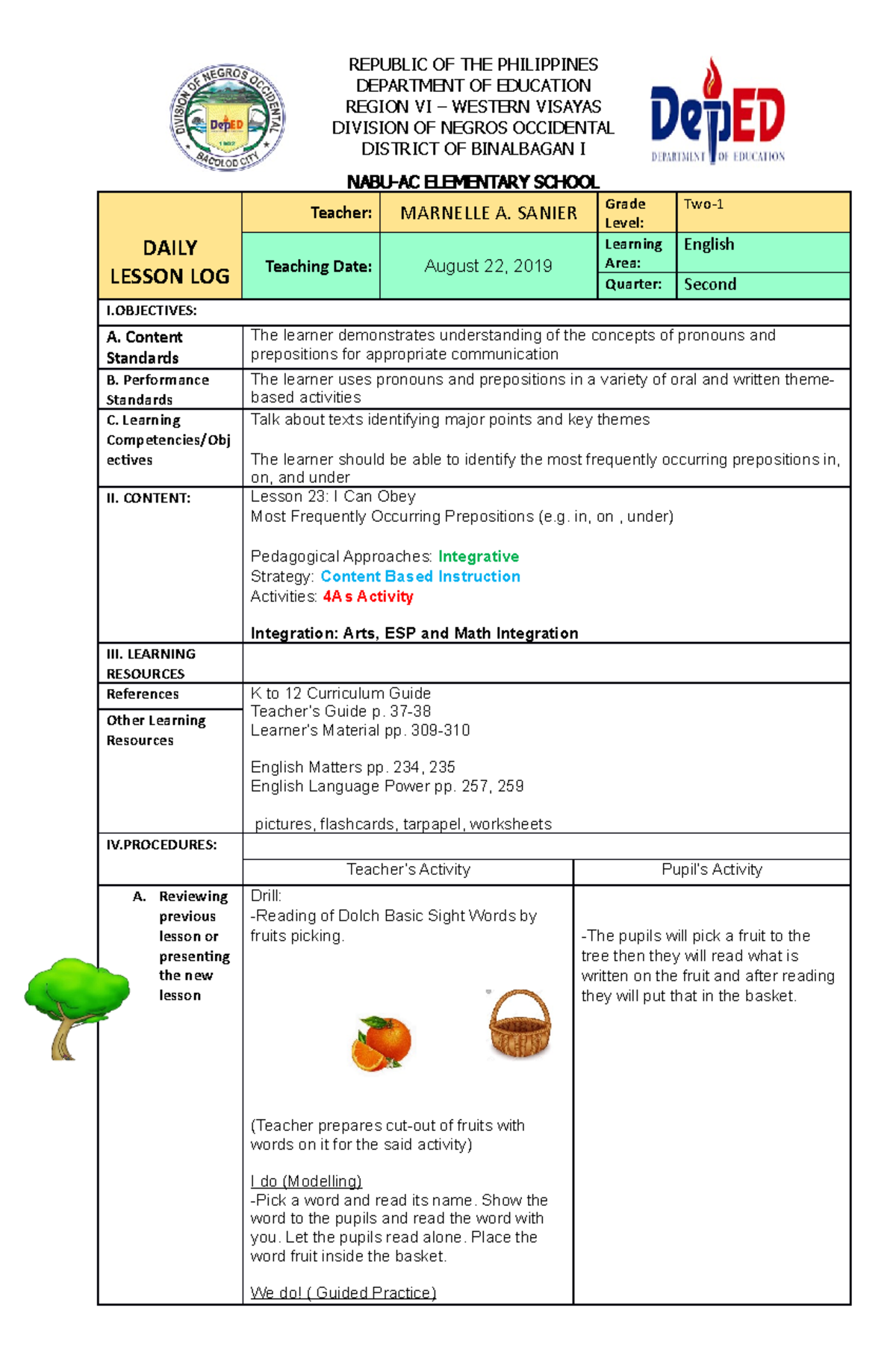 3rd Quarter Cot Activity Sheet Republic Of The Philip vrogue.co