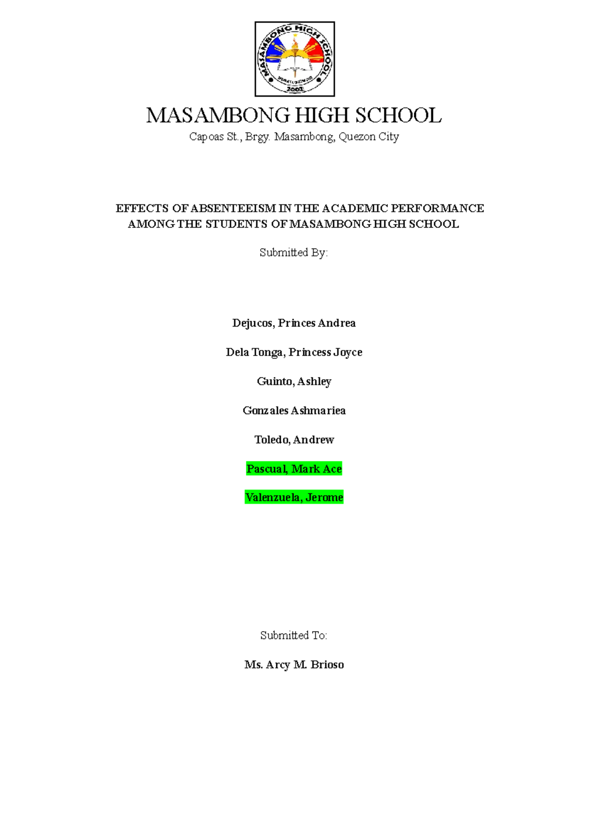 Group 4 Effects OF Absenteeim IN THE Academic Performance Among THE ...