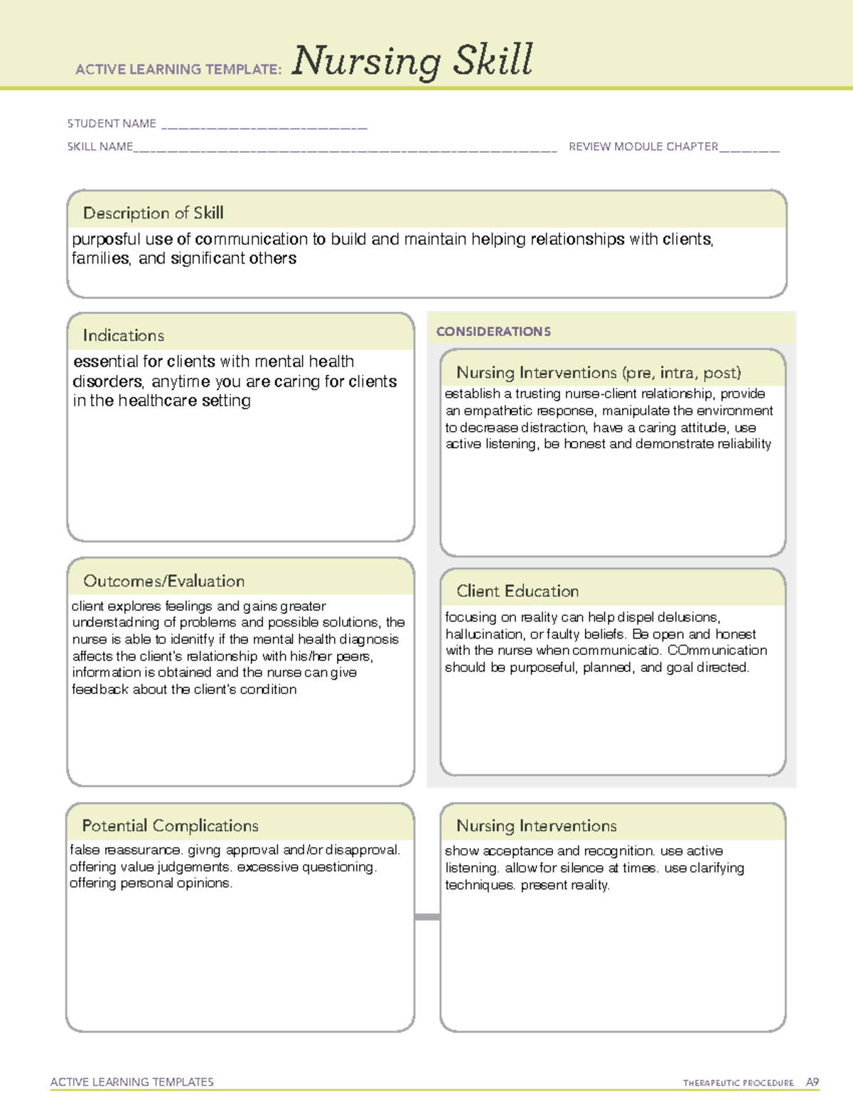 Skill Thera Communication - ACTIVE LEARNING TEMPLATES THERAPEUTIC ...