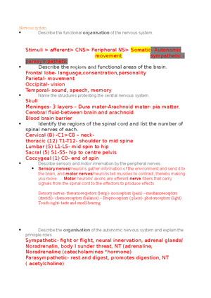 The Fundamentals of the Nervous system - Week 1 – Clinical Science ...