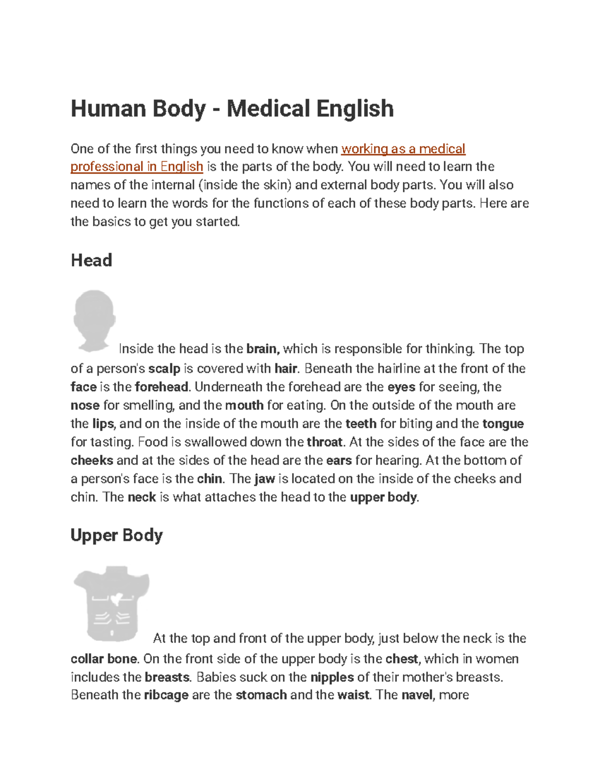 Activity #11 A Human BODY-READ AND Answer - Human Body - Medical ...