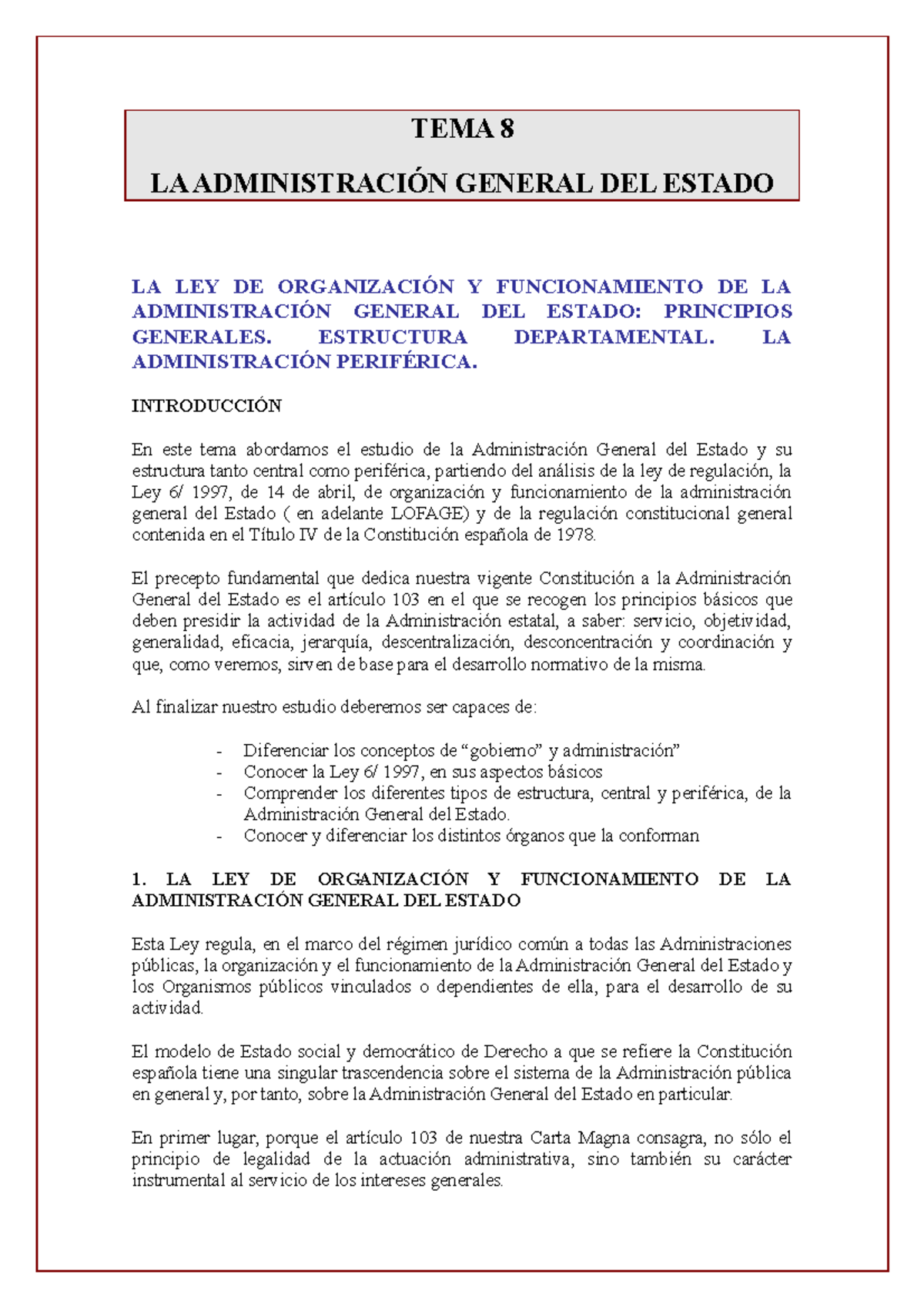 TEMA 8 OPOSICIONES AUXILIAR ADMINISTRATIVO LOCAL TEMA 8 LA