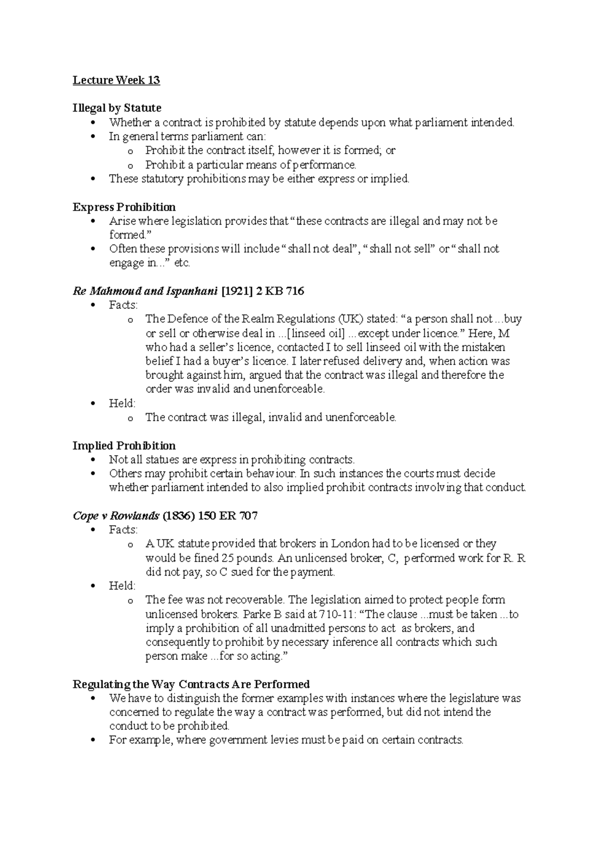 Lecture Week 13 - Scott Pearsall - Lecture Week 13 Illegal by Statute ...