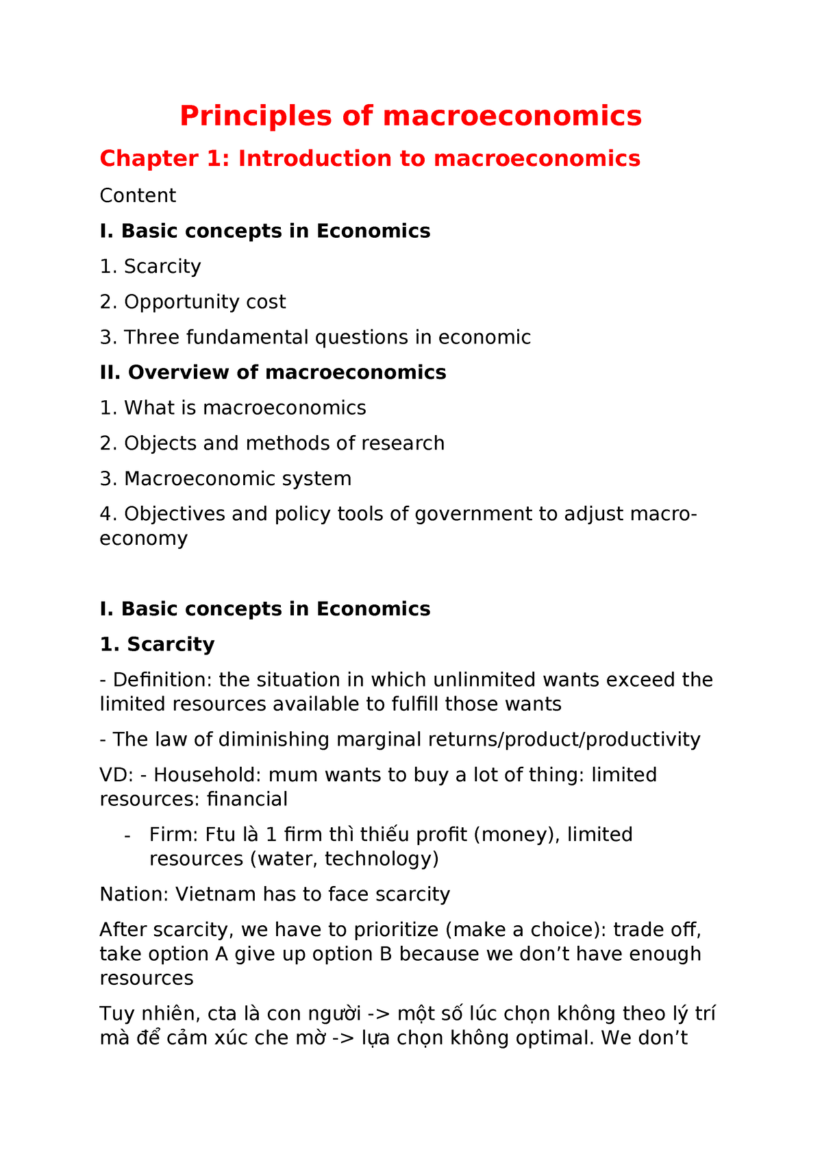 Macroeconomics - Principles Of Macroeconomics Chapter 1: Introduction ...