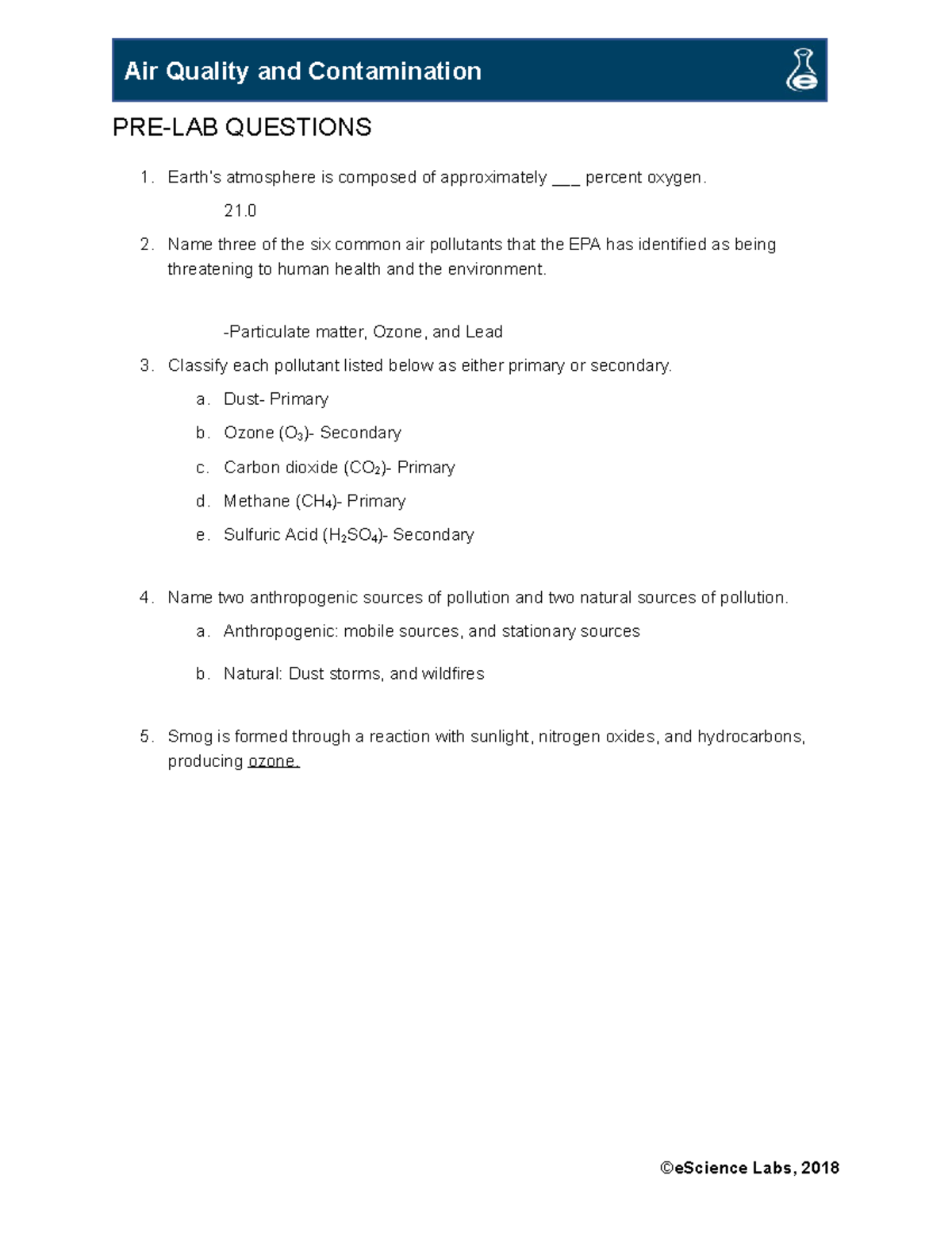 Lab 9 Asiyah C - Lab 9 Assignment - PRE-LAB QUESTIONS Earth’s ...