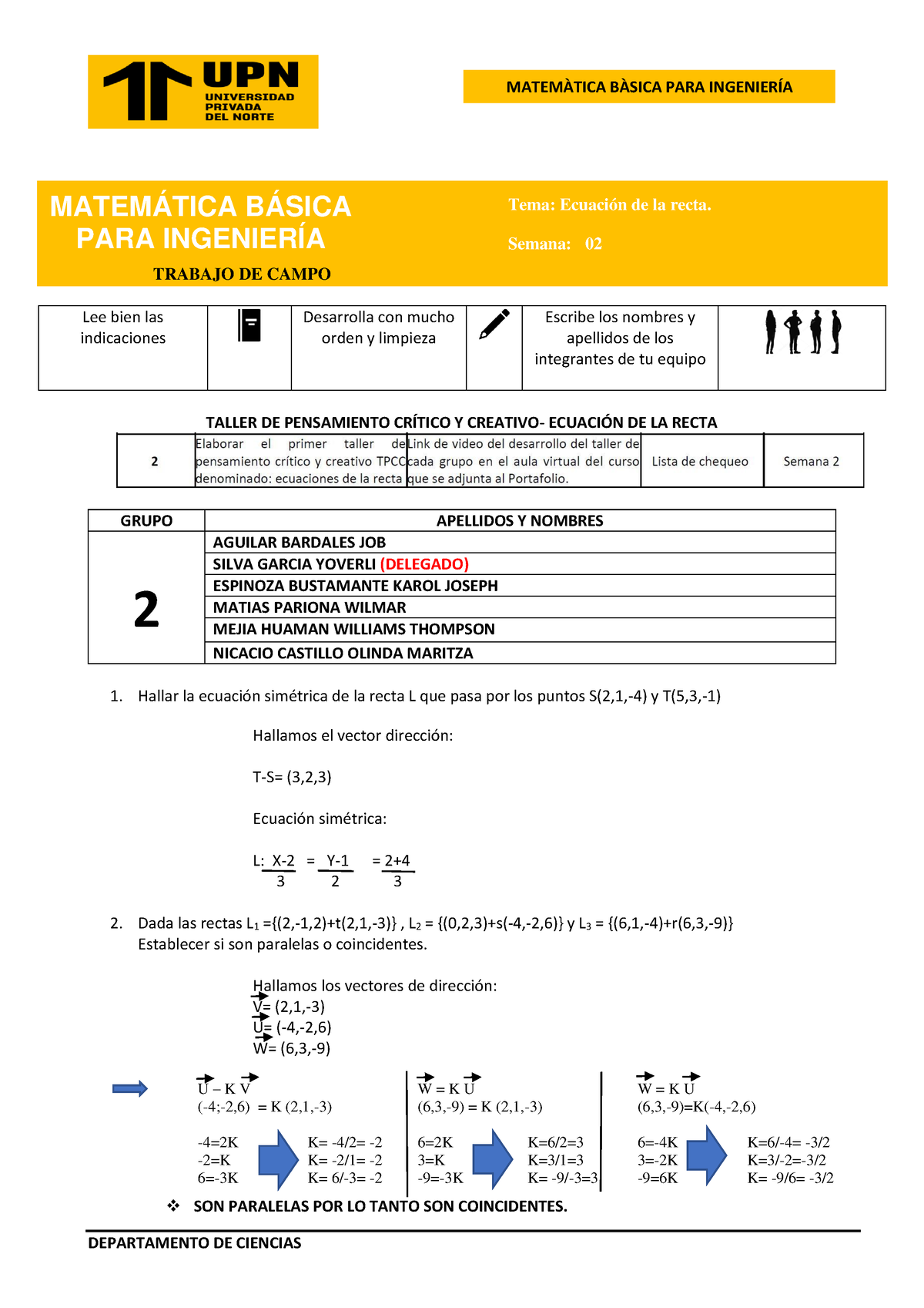 Silva Y Trabajodecampo 2 - DEPARTAMENTO DE CIENCIAS MATEM¿TICA B¿SICA ...