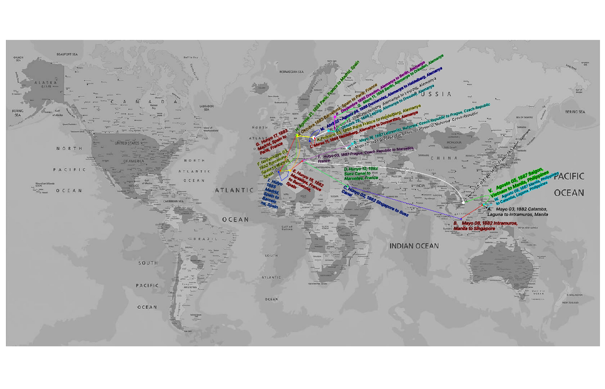 Rizal Travel Map - Bachelor of Secondary Education - Studocu