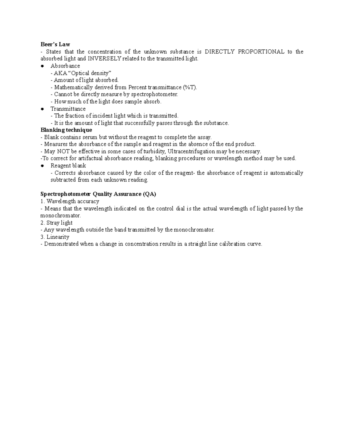 Beer’s Law Beer’s Law Beer’s Law States that the concentration of