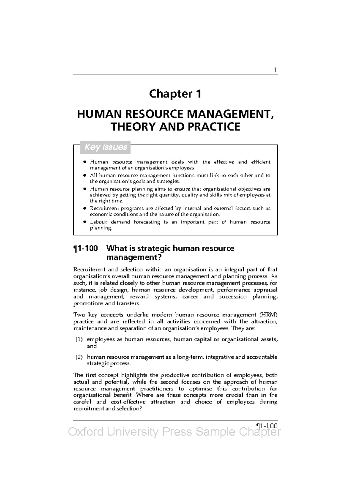 HRM Theory And Practice - 1 Chapter 1 HUMAN RESOURCE MANAGEMENT, THEORY ...