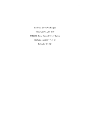 SWK-280 Service-Learning Evaluation Reflection - Service-Learning ...