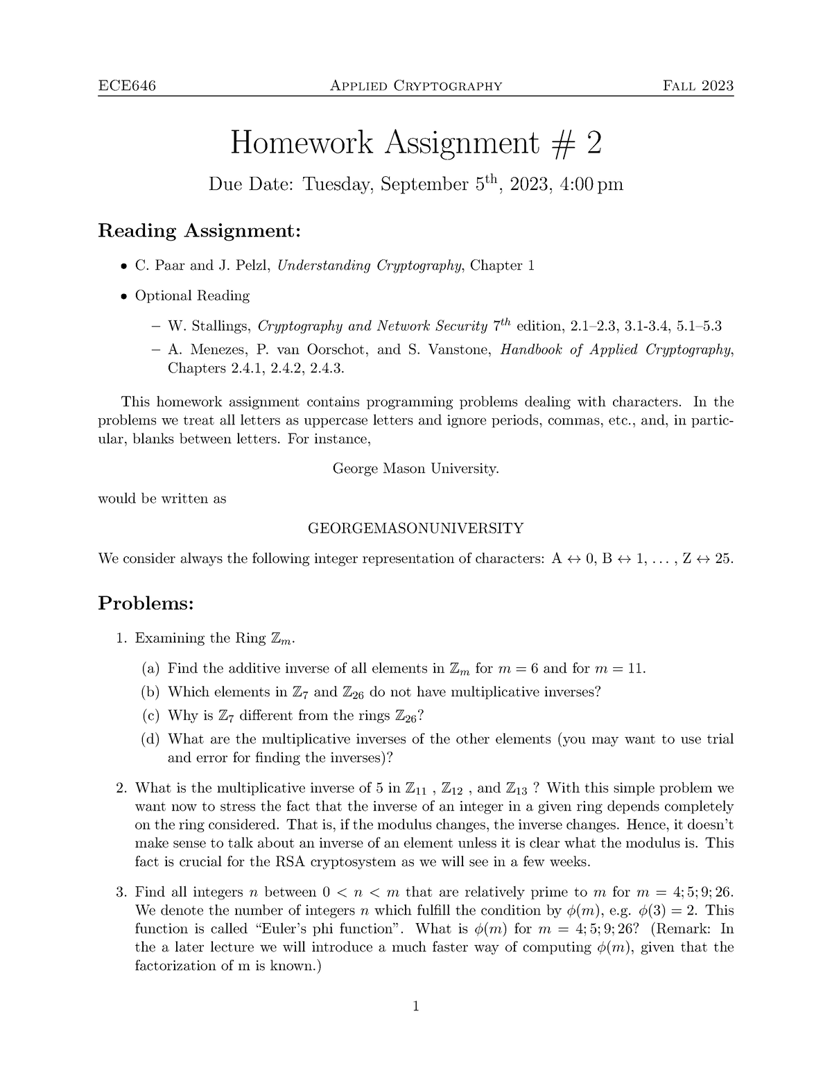 Hw2 - The Course Was Taught By Dr. Jen Peter Kaps - ECE646 Applied ...