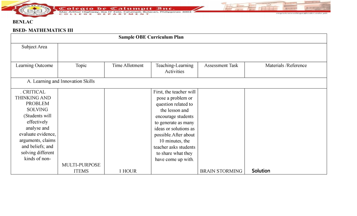 584985304-Activity-2-for-Unit-3 - BENLAC BSED- MATHEMATICS III Sample ...