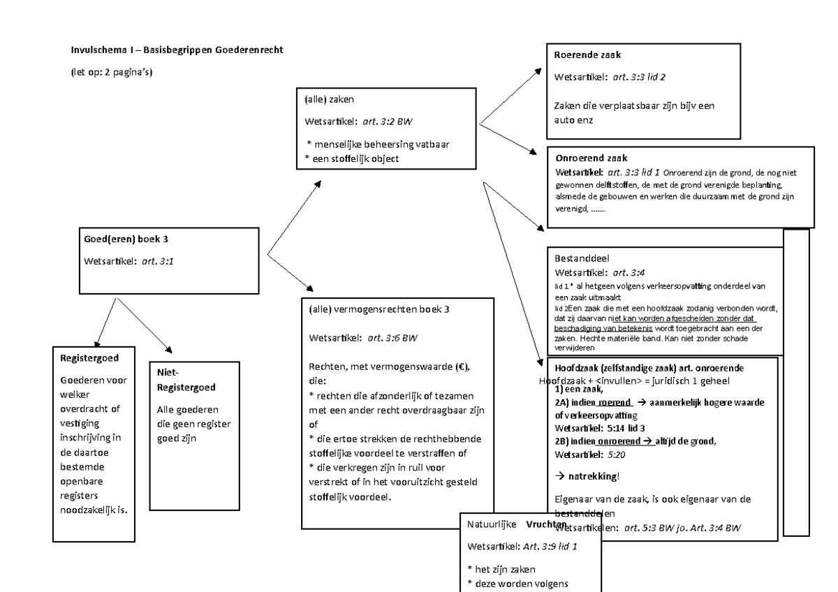 Invulschema I Basisbegrippen Goederenrecht-3 - Invulschema I ...