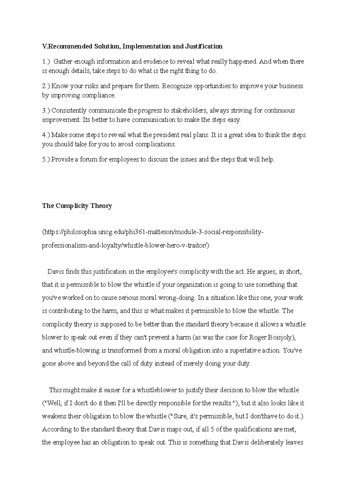 Accounting 5 and 6 ( Case Study) - V Solution, Implementation and ...
