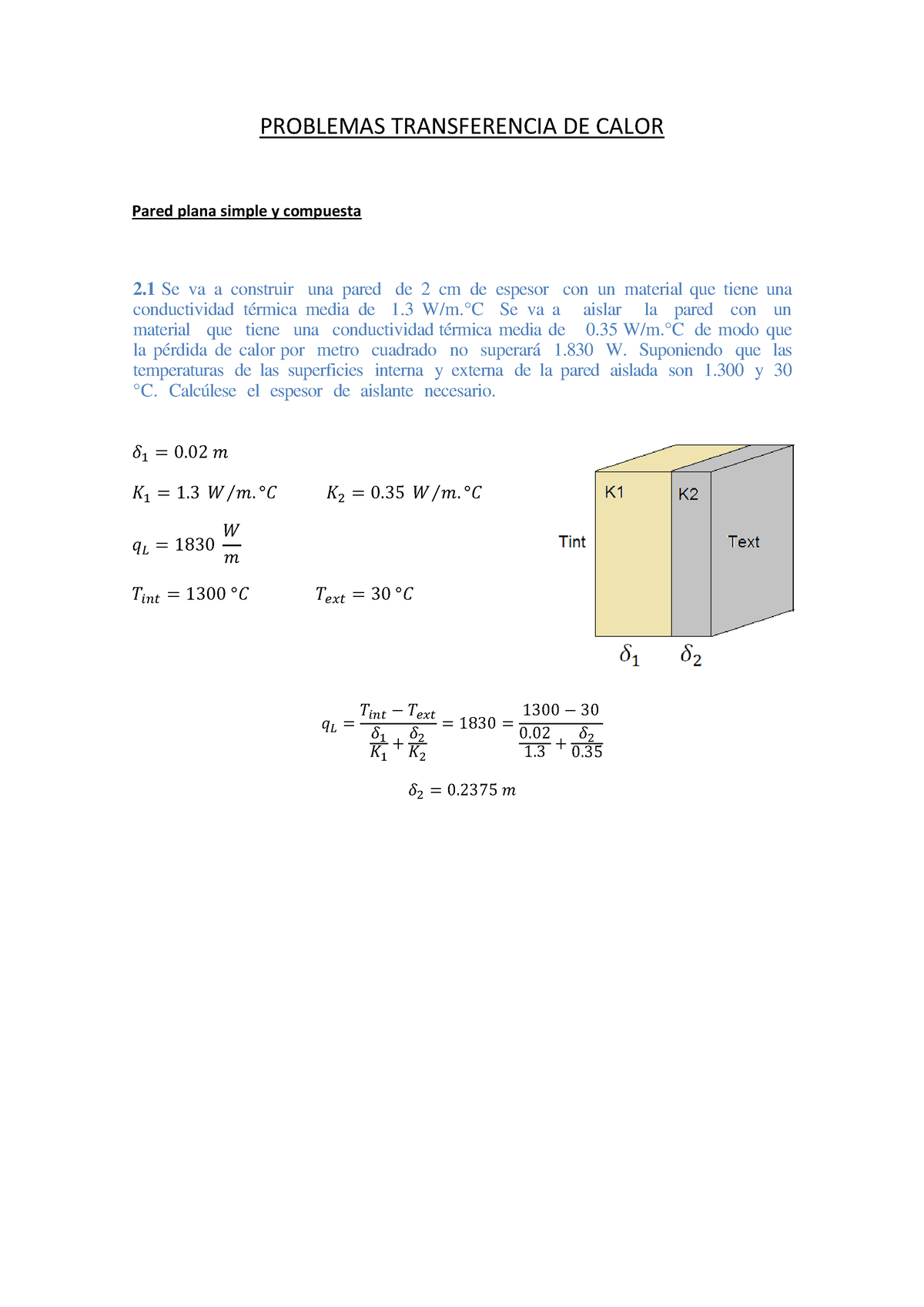 Problemas Resueltos - Probemas Trasnferencia De Calor - PROBLEMAS ...