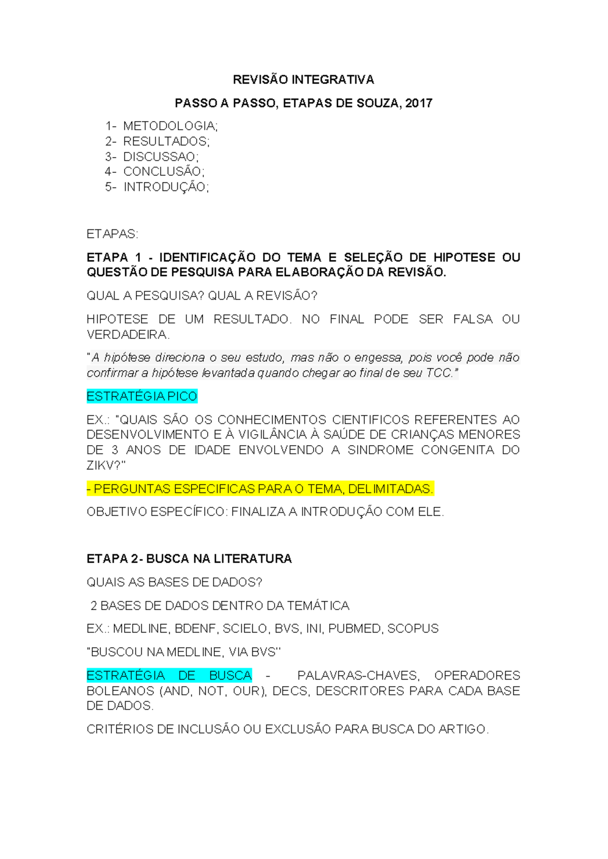 Revisão Integrativa - REVISÃO INTEGRATIVA PASSO A PASSO, ETAPAS DE ...